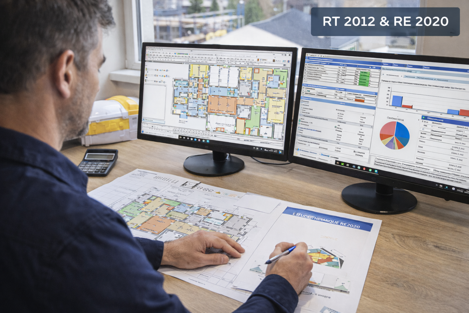 Calculs thermiques réglementaires RT 2012 et RE 2020 en construction neuve